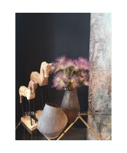 SAHARA ΒΑΖΟ ΓΥΑΛΙΝΟ ΜΠΕΖ Δ17xΥ35cm