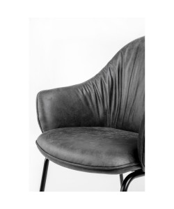 TOSCA ΚΑΡΕΚΛΑ ΠΟΛΥΘΡΟΝΑ ΓΚΡΙ ΜΑΥΡΟ ΜΑΤ 62x63x90.5cm