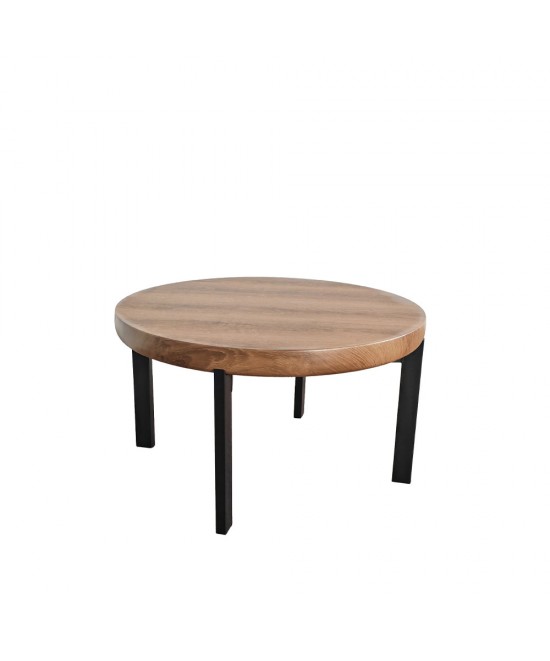 BOBBA COFFEE TABLE SONOMA ΜΑΥΡΟ 80x80x45cm