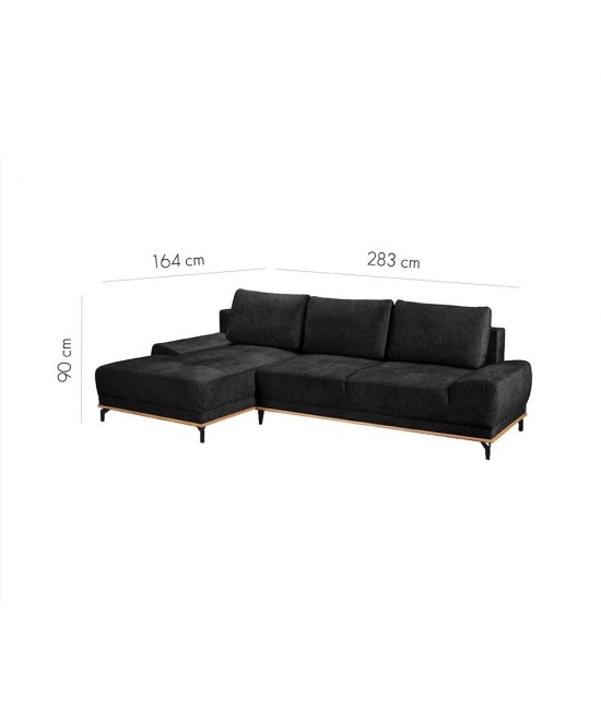 NATURA ΚΑΝΑΠΕΣ ΚΡΕΒΑΤΙ ΓΩΝΙΑ ΑΡΙΣΤΕΡΗ ΑΝΘΡΑΚΙ 283x164xH90cm NATURA ΚΑΝΑΠΕΣ ΚΡΕΒΑΤΙ ΓΩΝΙΑ ΑΡΙΣΤΕΡΗ ΑΝΘΡΑΚΙ 283x164xH90cm