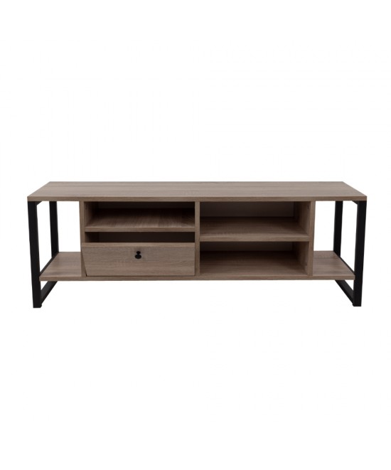 SPACE TV STAND 2ΡΑΦΙΑ 1ΣΥΡΤΑΡΙ SONOMA ΜΑΥΡΟ 150x35xH45cm