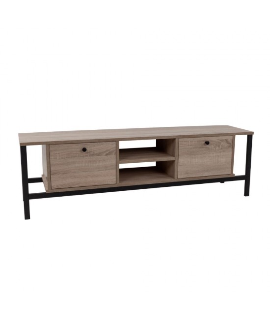 OGGI TV STAND SONOMA ΜΑΥΡΟ 150x35xH45cm