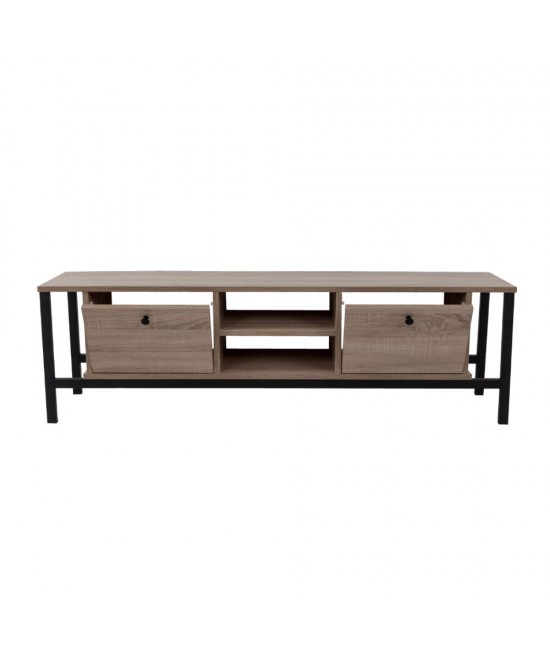 OGGI TV STAND SONOMA ΜΑΥΡΟ 150x35xH45cm