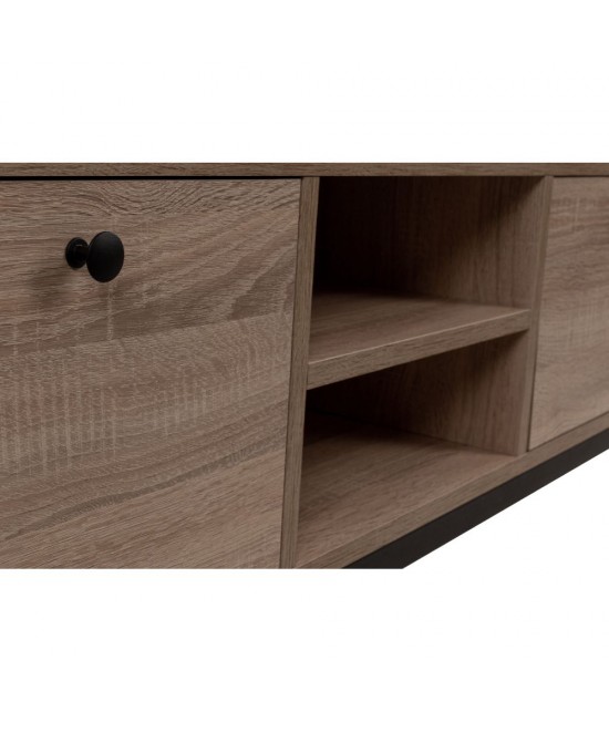 OGGI TV STAND SONOMA ΜΑΥΡΟ 150x35xH45cm