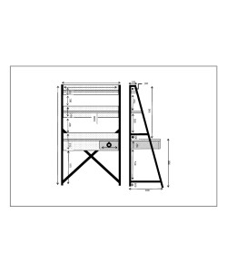 ATRIUM ΓΡΑΦΕΙΟ 1ΣΥΡΤΑΡΙ SONOMA ΜΑΥΡΟ ΠΕΤΡΑ 125x55xH150cm