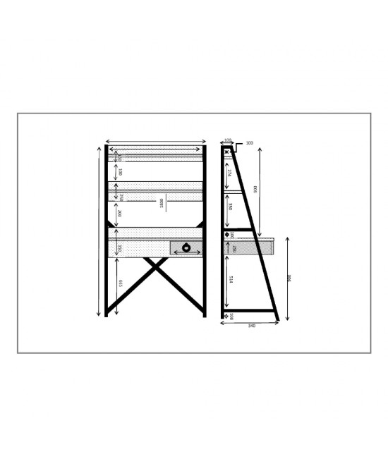 ATRIUM ΓΡΑΦΕΙΟ 1ΣΥΡΤΑΡΙ SONOMA ΜΑΥΡΟ ΠΕΤΡΑ 125x55xH150cm