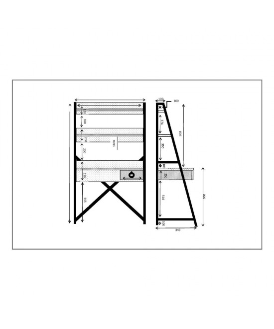 ATRIUM ΓΡΑΦΕΙΟ 1ΣΥΡΤΑΡΙ SONOMA ΜΑΥΡΟ ΠΕΤΡΑ 125x55xH150cm