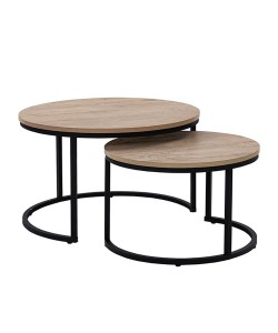 MINO COFFEE TABLE SONOMA DECAPE ΜΑΥΡΟ D74-59xΗ47-38,5cm