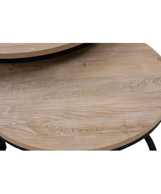 MINO COFFEE TABLE SONOMA DECAPE ΜΑΥΡΟ D74-59xΗ47-38,5cm