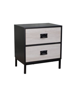 FACTORY ΚΟΜΟΔΙΝΟ 2ΣΥΡΤΑΡΙΑ ΜΑΥΡΟ OAK SONOMA DECAPE 50x35xH55cm