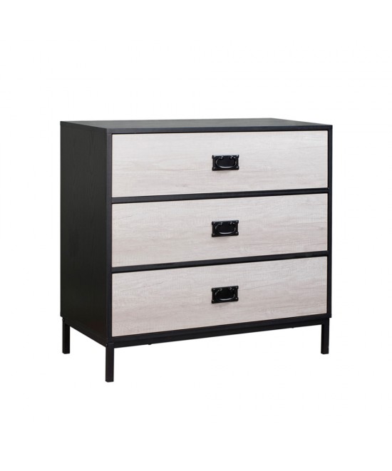 FACTORY ΚΟΜΟΤΑ 3ΣΥΡΤΑΡΙΑ ΜΑΥΡΟ OAK SONOMA DECAPE 80x40xH80cm