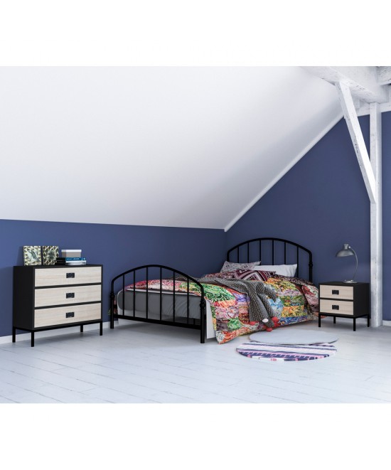 FACTORY ΚΟΜΟΤΑ 3ΣΥΡΤΑΡΙΑ ΜΑΥΡΟ OAK SONOMA DECAPE 80x40xH80cm