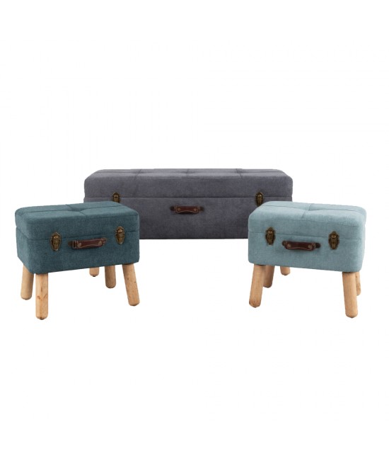 BABUS ΣΚΑΜΠΩ SET 3ΤΕΜ ΓΚΡΙ ΜΕΝΤΑ 100-50-50x40-35-35xH47-38-38cm BABUS ΣΚΑΜΠΩ SET 3ΤΕΜ ΓΚΡΙ ΜΕΝΤΑ 100-50-50x40-35-35xH47-38-38cm
