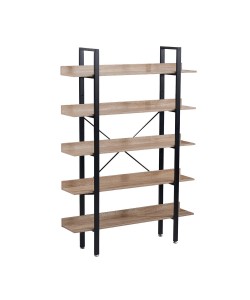 HORIZON ΒΙΒΛΙΟΘΗΚΗ 5ΡΑΦΙΑ SONOMA ΜΑΥΡΟ 120x28xH170cm