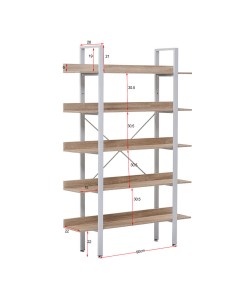 HORIZON ΒΙΒΛΙΟΘΗΚΗ 5ΡΑΦΙΑ SONOMA ΜΑΥΡΟ 120x28xH170cm HORIZON ΒΙΒΛΙΟΘΗΚΗ 5ΡΑΦΙΑ SONOMA ΜΑΥΡΟ 120x28xH170cm
