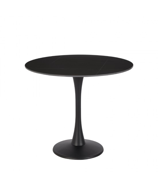 VOLCANO ΤΡΑΠΕΖΙ ΡΟΤΟΝΤΑ ΜΑΥΡΟ D90xH75cm