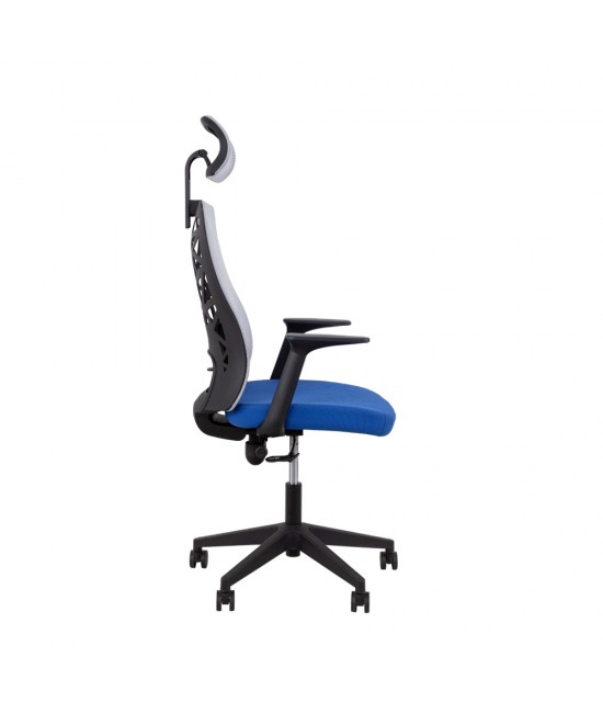VITRIO ΚΑΡΕΚΛΑ ΓΡΑΦΕΙΟΥ ΓΚΡΙ ΜΠΛΕ 63x59xH115-127cm