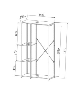 MODE ΝΤΟΥΛΑΠΑ SONOMA ΜΑΥΡΟ 90x40xH167cm MODE ΝΤΟΥΛΑΠΑ SONOMA ΜΑΥΡΟ 90x40xH167cm