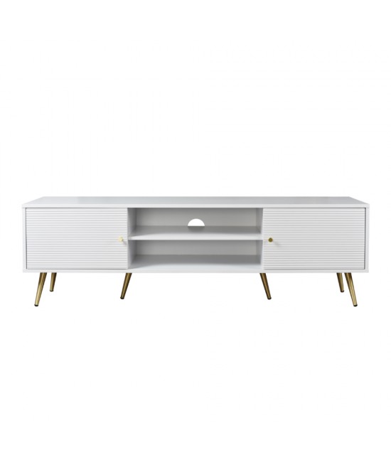 ZIZEL TV STAND 2ΠΟΡΤΕΣ ΛΕΥΚΟ ΜΕ PATTERN ΧΡΥΣΟ 160x39xH49cm