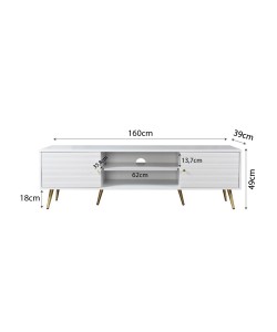 ZIZEL TV STAND 2ΠΟΡΤΕΣ ΛΕΥΚΟ ΜΕ PATTERN ΧΡΥΣΟ 160x39xH49cm ZIZEL TV STAND 2ΠΟΡΤΕΣ ΛΕΥΚΟ ΜΕ PATTERN ΧΡΥΣΟ 160x39xH49cm