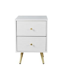 ZIZEL ΚΟΜΟΔΙΝΟ 2ΣΥΡΤΑΡΙΑ ΛΕΥΚΟ ΜΕ PATTERN ΧΡΥΣΟ 40x35xH59cm