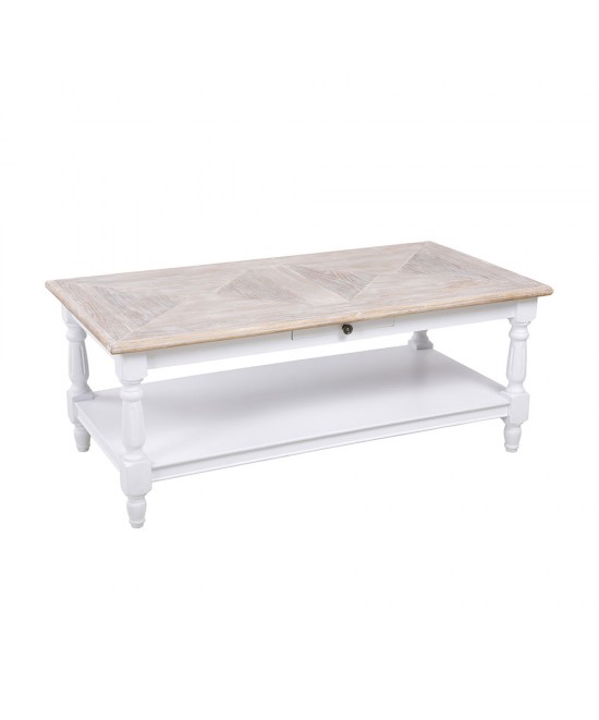 HISTORY COFFEE TABLE ΛΕΥΚΟ ΦΥΣΙΚΟ 125x64xH50cm