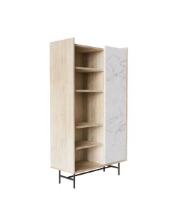 STOCKHOLM ΒΙΒΛΙΟΘΗΚΗ SONOMA DECAPE ΛΕΥΚΟ ΜΕ ΟΨΗ ΜΑΡΜΑΡΟΥ 90x39,5xH160cm STOCKHOLM ΒΙΒΛΙΟΘΗΚΗ SONOMA DECAPE ΛΕΥΚΟ ΜΕ ΟΨΗ ΜΑΡΜΑΡΟΥ 90x39,5xH160cm