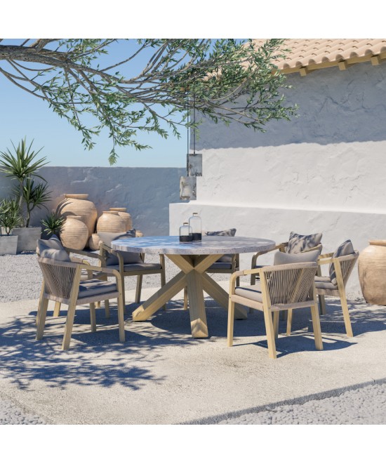 TERRAZZO ΚΑΡΕΚΛΑ BEIGE 66x55xH75cm