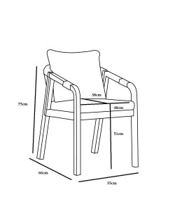 TERRAZZO ΚΑΡΕΚΛΑ BEIGE 66x55xH75cm