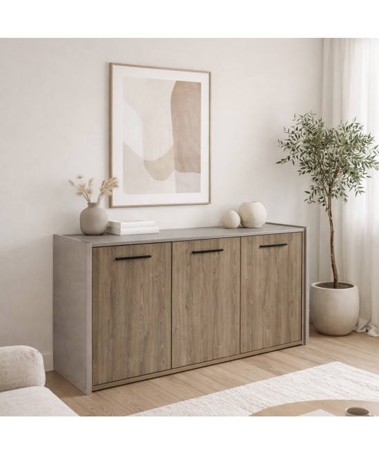 BONDI 2 ΜΠΟΥΦΕΣ SONOMA ΣΚΟΥΡΟ CEMENT 160x45xH85cm