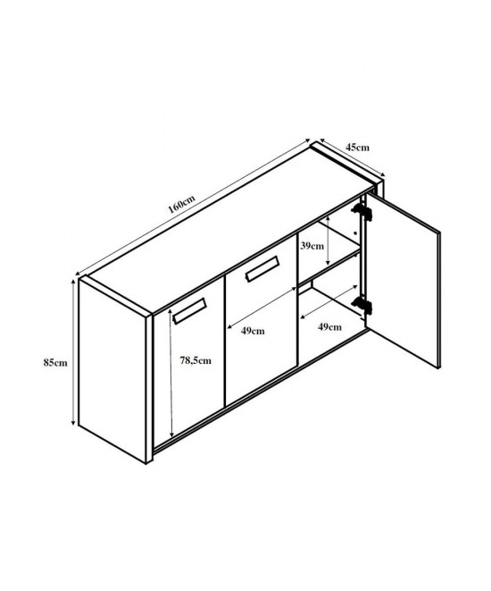 BONDI 2 ΜΠΟΥΦΕΣ SONOMA ΣΚΟΥΡΟ CEMENT 160x45xH85cm