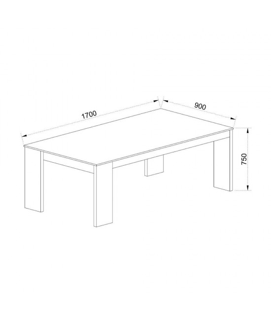 INTRO ΤΡΑΠΕΖΙ CEMENT ΣΚΟΥΡΟ SONOMA ΣΚΟΥΡΟ 170x90xH76cm