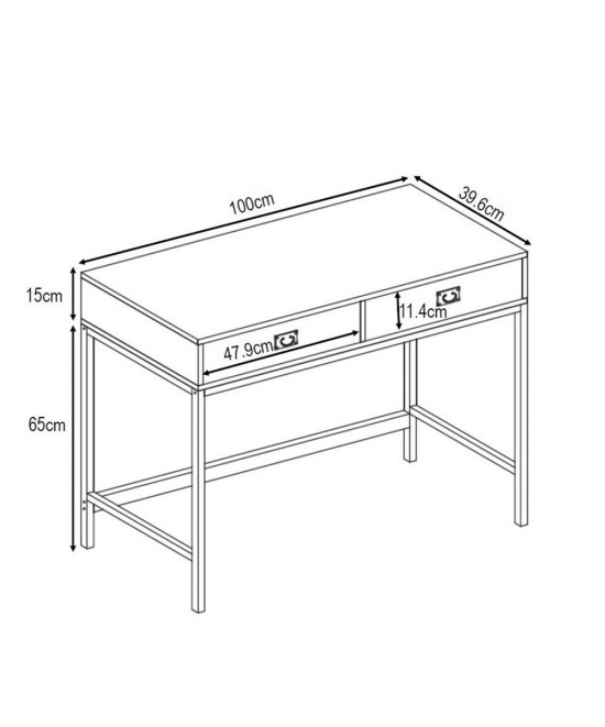 RUBIK ΚΟΝΣΟΛΑ 2ΣΥΡΤΑΡΙΑ CEMENT ΑΝΟΙΧΤΟ ΜΕ PATTERN 100x40xH80cm