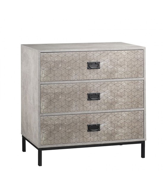 RUBIK ΚΟΜΟΤΑ 3ΣΥΡΤΑΡΙΑ CEMENT ΑΝΟΙΧΤΟ ΜΕ PATTERN 80x40xH80cm