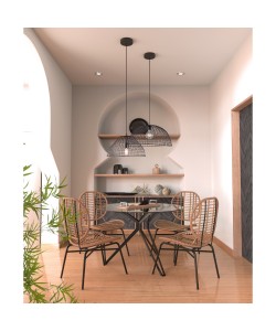 NOIR ΤΡΑΠΕΖΙ ΡΟΤΟΝΤΑ ΜΑΥΡΟ D110xH75cm