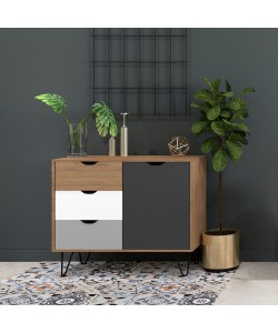 ARTIC ΚΟΜΟΤΑ SONOMA ΓΚΡΙ ΛΕΥΚΟ 94,5x40xH79,9cm ARTIC ΚΟΜΟΤΑ SONOMA ΓΚΡΙ ΛΕΥΚΟ 94,5x40xH79,9cm