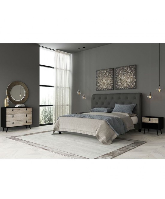 OMNIA ΚΟΜΟΤΑ ΜΑΥΡΟ SONOMA ΜΕ PATTERN 98,5x39xH81,5cm OMNIA ΚΟΜΟΤΑ ΜΑΥΡΟ SONOMA ΜΕ PATTERN 98,5x39xH81,5cm