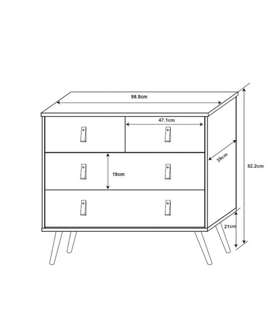 OMNIA ΚΟΜΟΤΑ ΜΑΥΡΟ SONOMA ΜΕ PATTERN 98,5x39xH81,5cm OMNIA ΚΟΜΟΤΑ ΜΑΥΡΟ SONOMA ΜΕ PATTERN 98,5x39xH81,5cm
