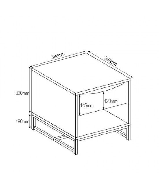 EDGE ΚΟΜΟΔΙΝΟ 1ΣΥΡΤΑΡΙ ΜΑΥΡΟ SONOMA 39x35xH50cm