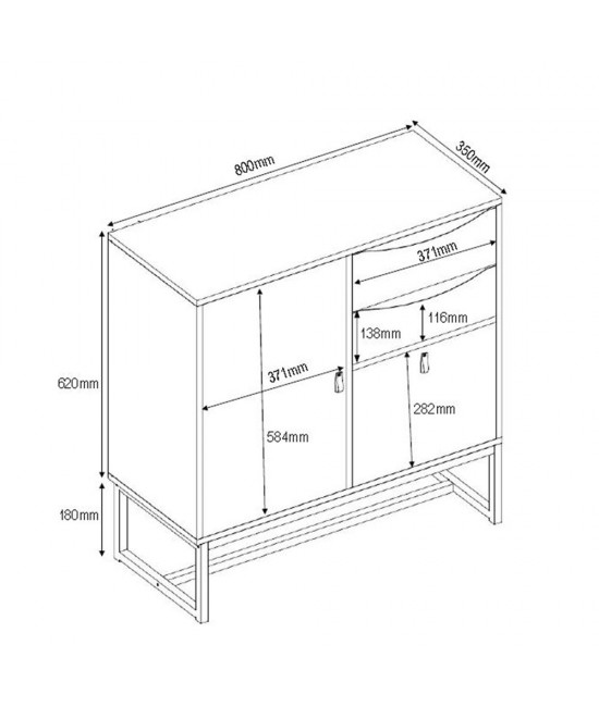 EDGE ΚΟΜΟΤΑ ΜΑΥΡΟ SONOMA 80x35xH80cm EDGE ΚΟΜΟΤΑ ΜΑΥΡΟ SONOMA 80x35xH80cm