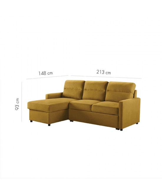 TUCAN ΚΑΝΑΠΕΣ ΚΡΕΒΑΤΙ ΓΩΝΙΑ ΜΟΥΣΤΑΡΔΙ 213x148xH93cm TUCAN ΚΑΝΑΠΕΣ ΚΡΕΒΑΤΙ ΓΩΝΙΑ ΜΟΥΣΤΑΡΔΙ 213x148xH93cm