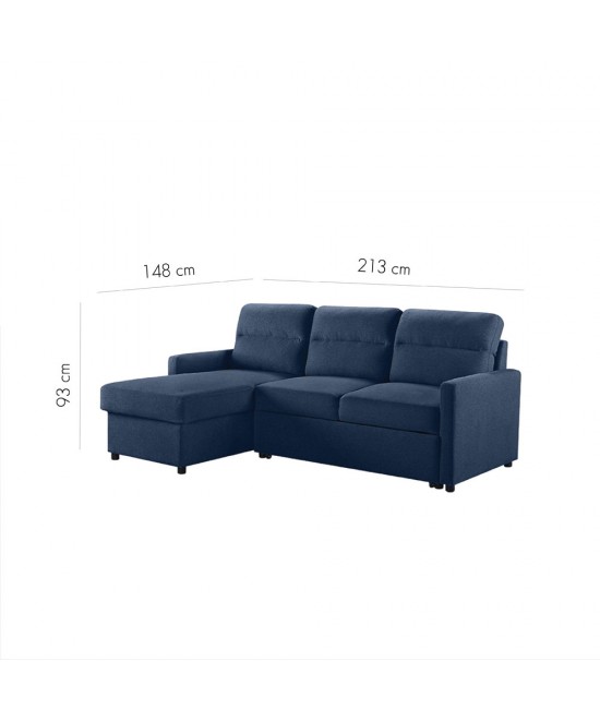 TUCAN ΚΑΝΑΠΕΣ ΚΡΕΒΑΤΙ ΓΩΝΙΑ ΜΠΛΕ 213x148xH93cm TUCAN ΚΑΝΑΠΕΣ ΚΡΕΒΑΤΙ ΓΩΝΙΑ ΜΠΛΕ 213x148xH93cm
