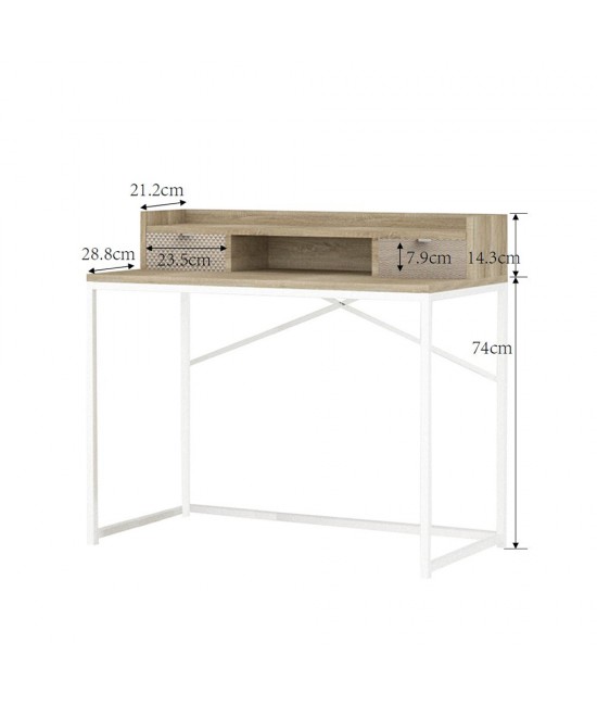 NAK ΓΡΑΦΕΙΟ 2ΣΥΡΤΑΡΙΑ SONOMA ΜΕ PATTERN 100x50xH88.5cm