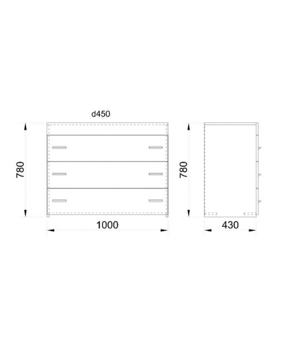 METROPOLIS ΚΟΜΟΤΑ 3ΣΥΡΤΑΡΙΑ SONOMA ΣΚΟΥΡΟ ΠΕΤΡΑ 105x45xH78cm
