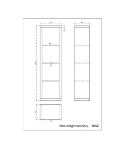 KIVOS 41,6 ΒΙΒΛΙΟΘΗΚΗ SONOMA 41,6x29,5xH147,5cm