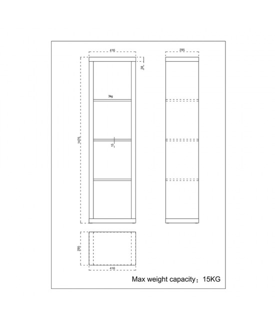 KIVOS 41,6 ΒΙΒΛΙΟΘΗΚΗ SONOMA 41,6x29,5xH147,5cm KIVOS 41,6 ΒΙΒΛΙΟΘΗΚΗ SONOMA 41,6x29,5xH147,5cm