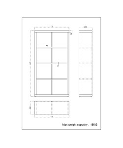 KIVOS 77 ΒΙΒΛΙΟΘΗΚΗ SONOMA 77x29,5xH147,5cm