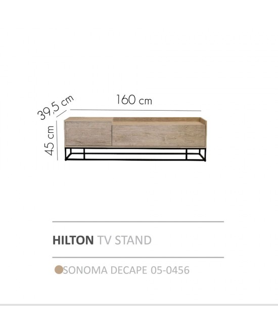 HILTON TV STAND SONOMA DECAPE 160x39,5xH45cm