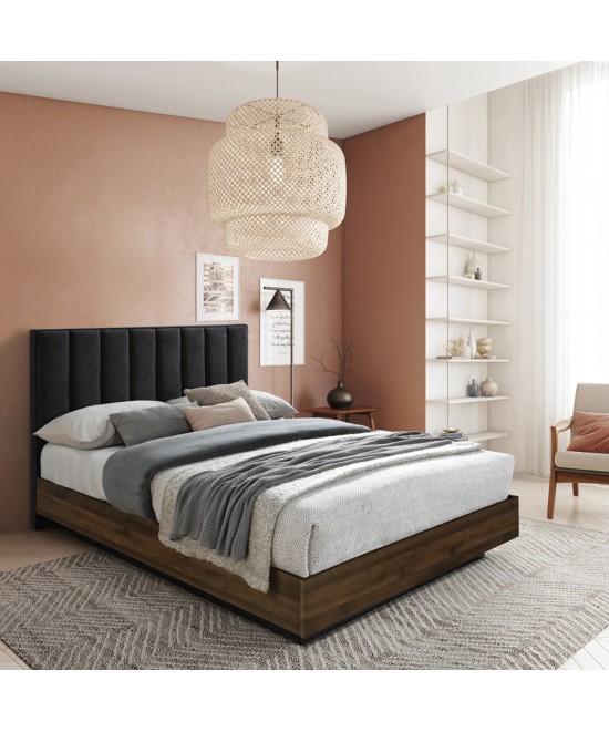 BOXY (ΓΙΑ ΣΤΡΩΜΑ 160x200cm) ΓΚΡΙ ΣΚΟΥΡΟ ΚΑΡΥΔΙ 211,5x165xH111,2cm BOXY (ΓΙΑ ΣΤΡΩΜΑ 160x200cm) ΓΚΡΙ ΣΚΟΥΡΟ ΚΑΡΥΔΙ 211,5x165xH111,2cm