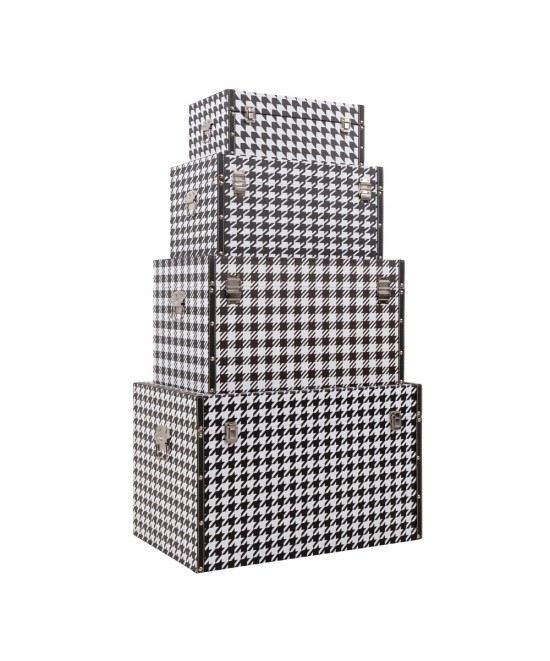 FERRE ΜΠΑΟΥΛΑ SET 4ΤΕΜ ΜΑΥΡΟ ΛΕΥΚΟ 64-56-48-40x40-34-28-20xH40-32-23-16cm